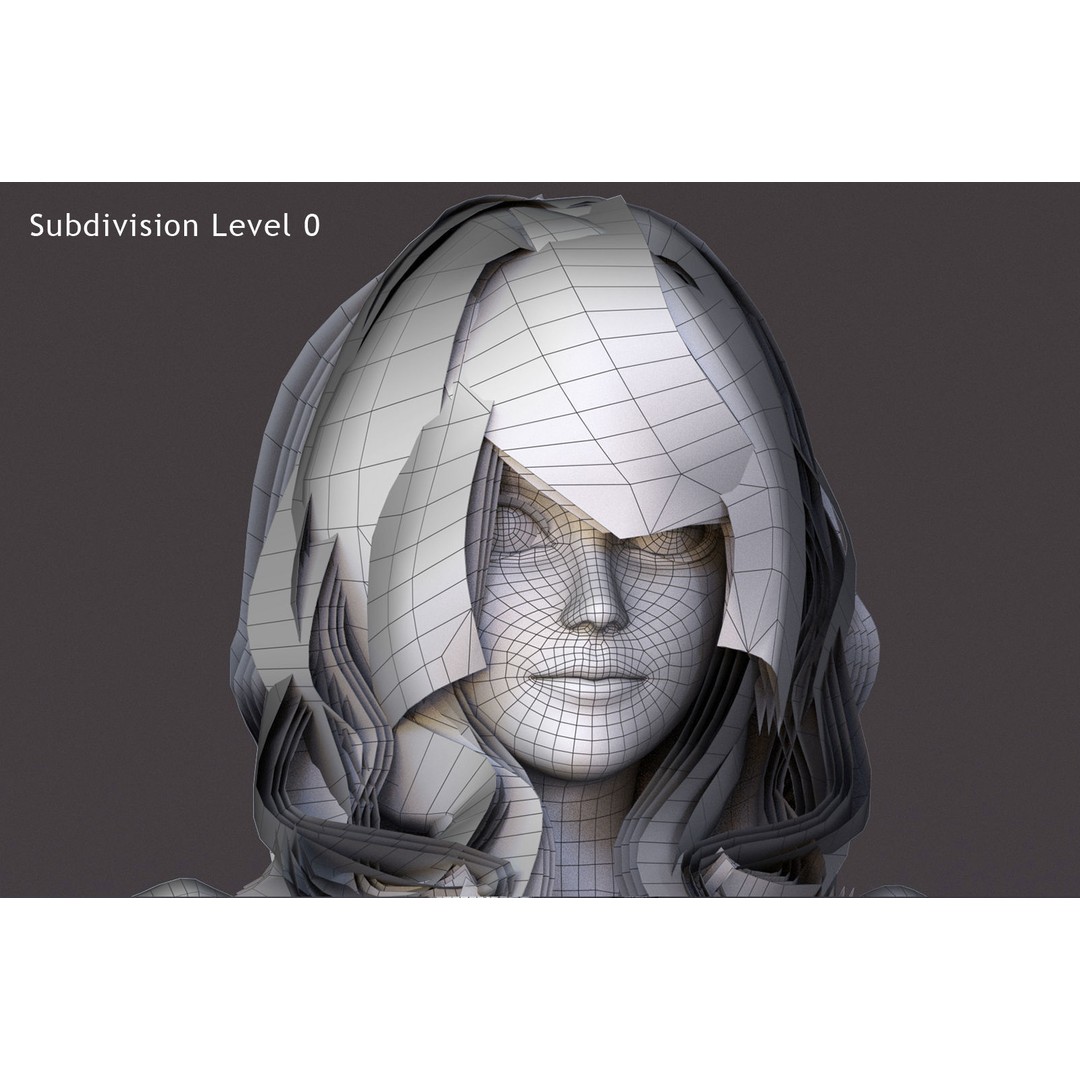 Angela Cartoon Girl 3D Model – Low Poly Rigged Character, FBX - View 17