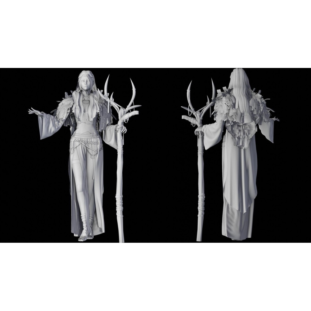 Viking Girl 3D Model – Low Poly Game Ready Character, FBX - View 12