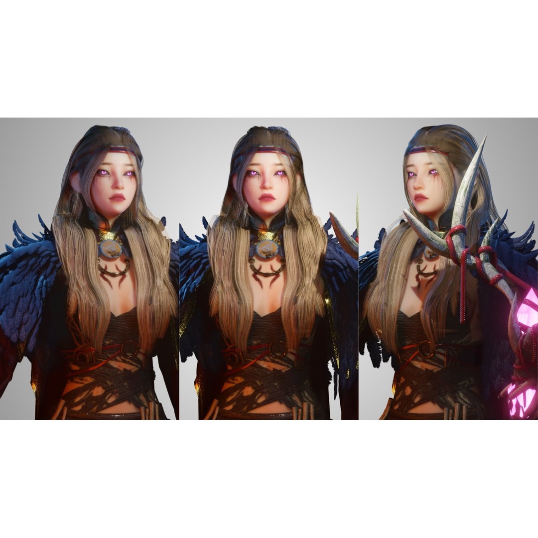 Viking Girl 3D Model – Low Poly Game Ready Character, FBX - View 3