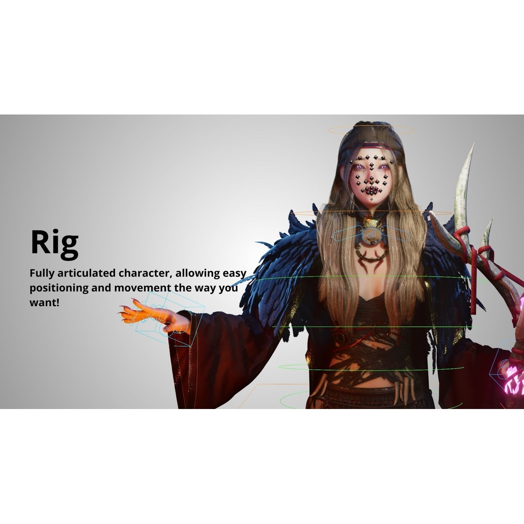 Viking Girl 3D Model – Low Poly Game Ready Character, FBX - View 5