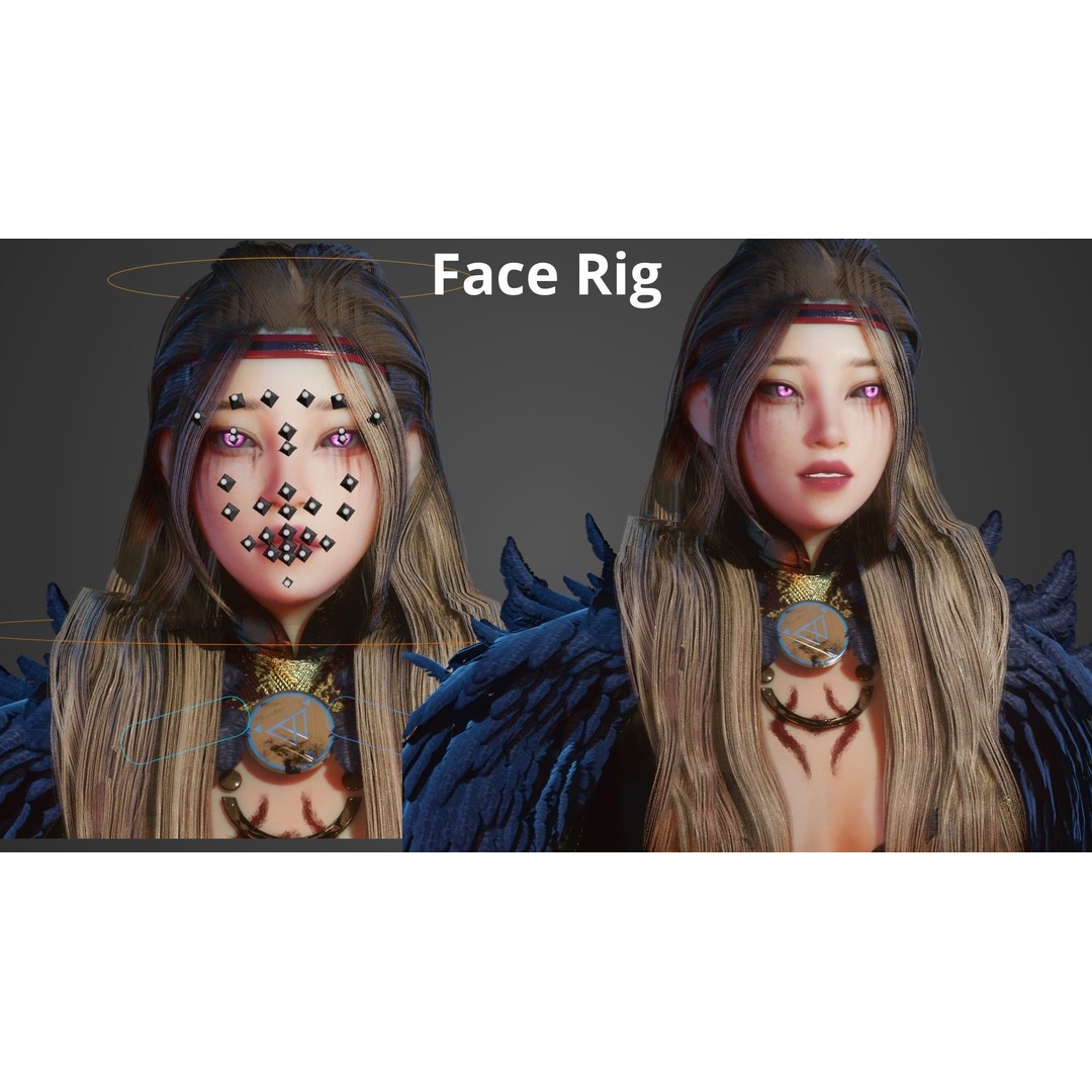 Viking Girl 3D Model – Low Poly Game Ready Character, FBX - View 6