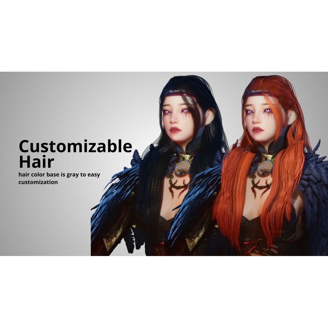 Viking Girl 3D Model – Low Poly Game Ready Character, FBX - View 7