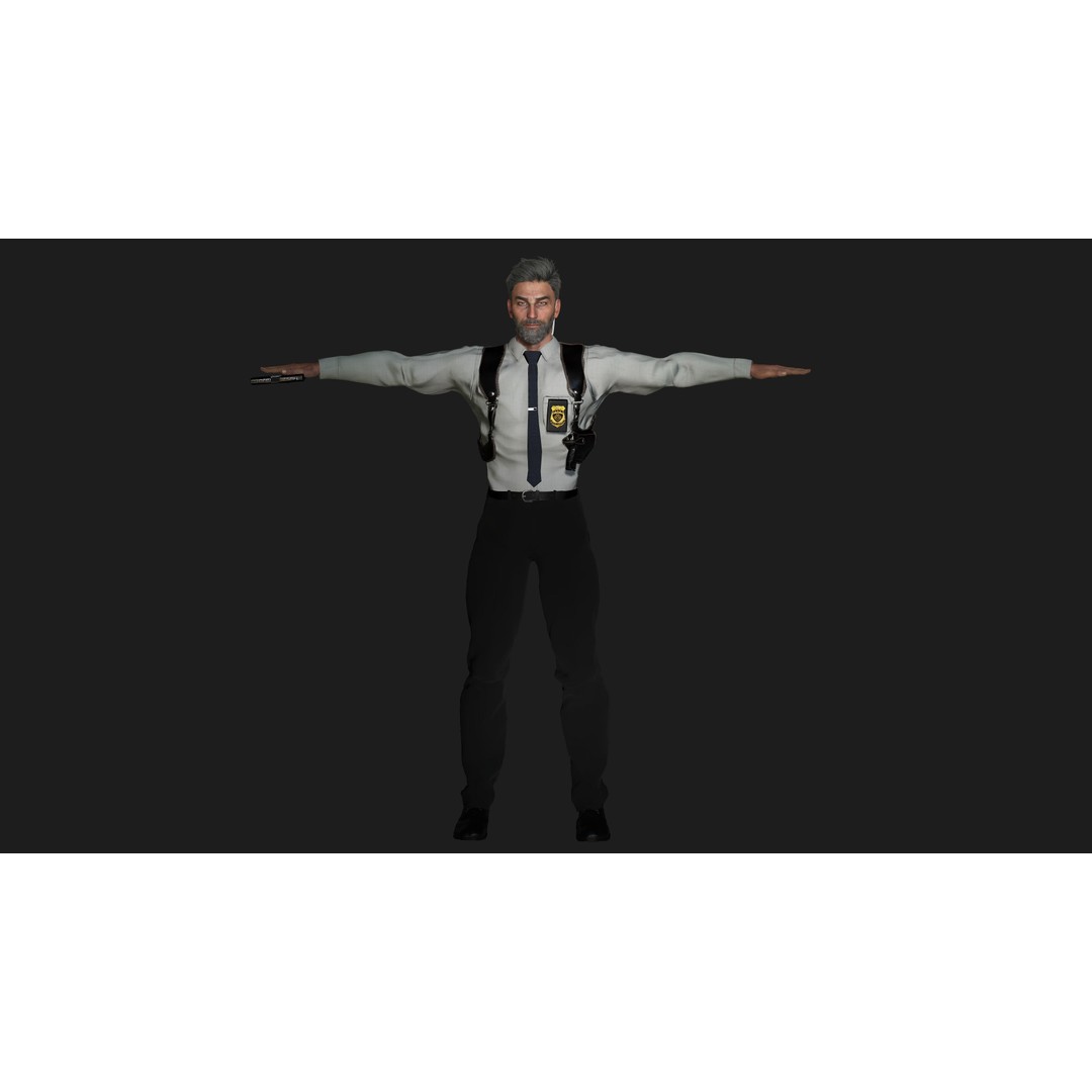 Police Man 3D Model – Realistic Rigged Game-Ready Character, FBX - View 15