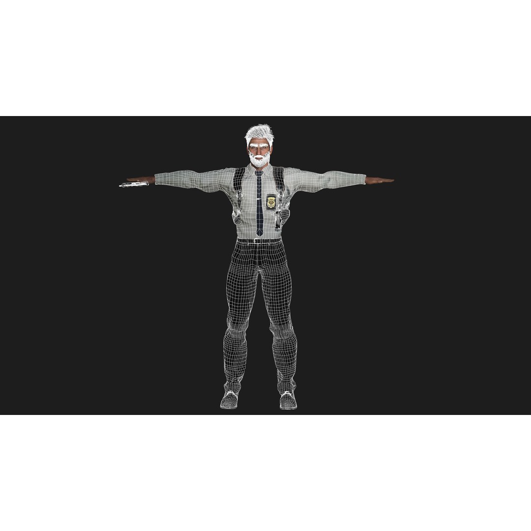 Police Man 3D Model – Realistic Rigged Game-Ready Character, FBX - View 16