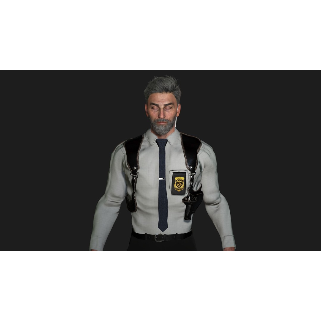 Police Man 3D Model – Realistic Rigged Game-Ready Character, FBX - View 5
