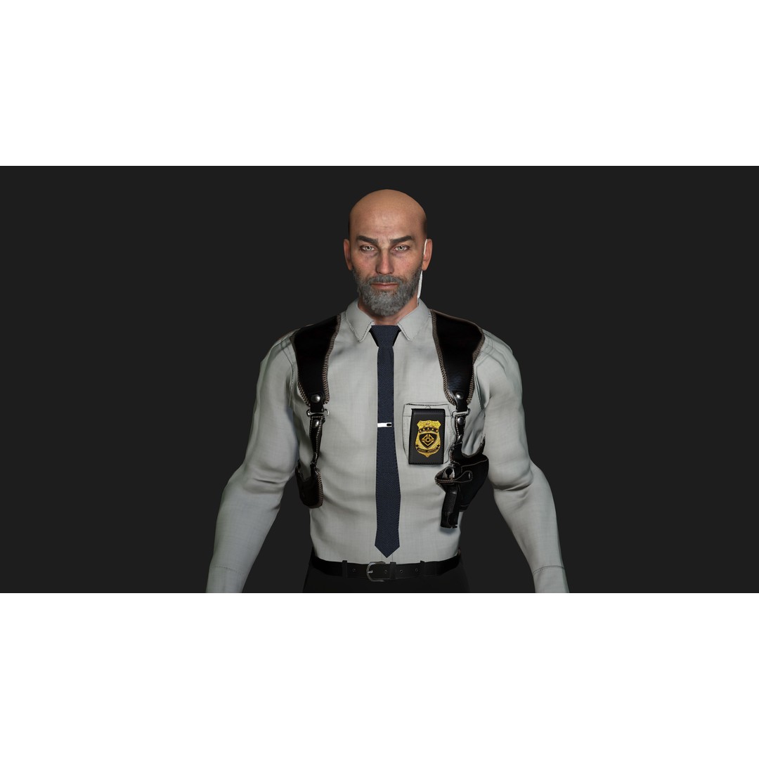 Police Man 3D Model – Realistic Rigged Game-Ready Character, FBX - View 6