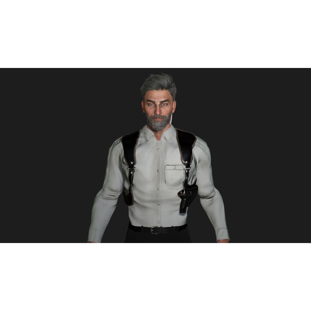 Police Man 3D Model – Realistic Rigged Game-Ready Character, FBX - View 7