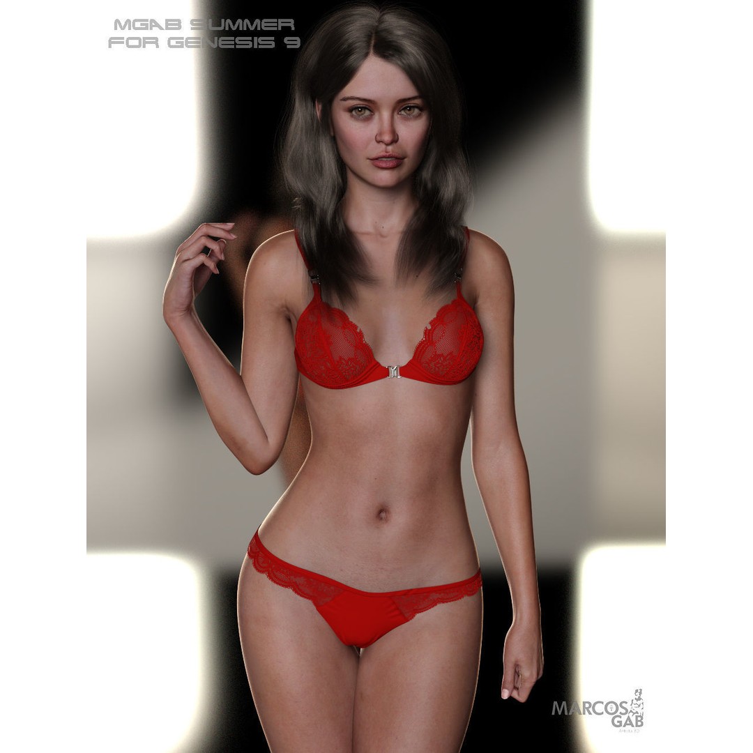MGAB Summer 3D Model – Female Character for Genesis 9, Rigged, PBR - View 10