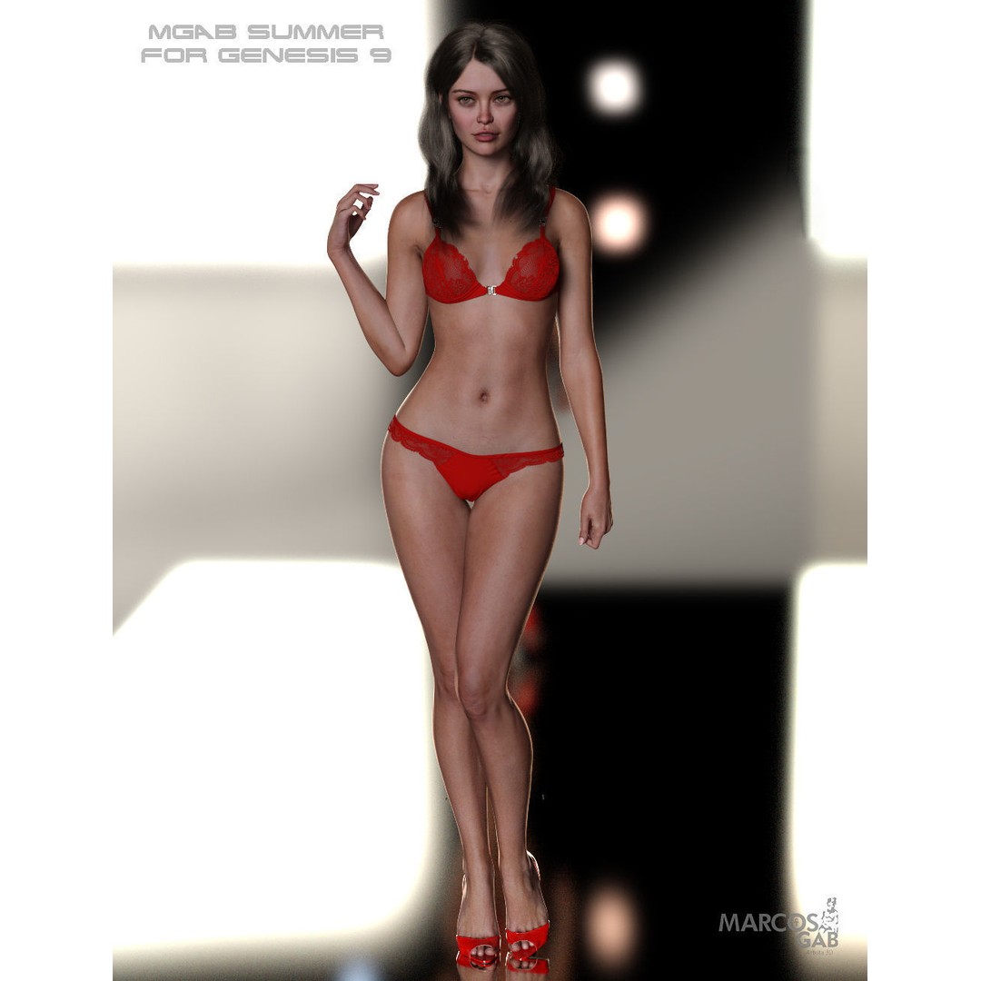 MGAB Summer 3D Model – Female Character for Genesis 9, Rigged, PBR - View 11