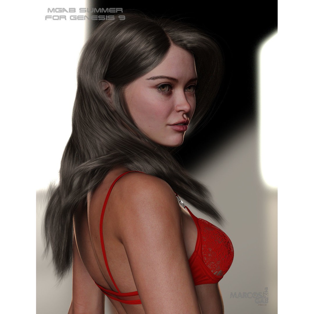 MGAB Summer 3D Model – Female Character for Genesis 9, Rigged, PBR - View 12