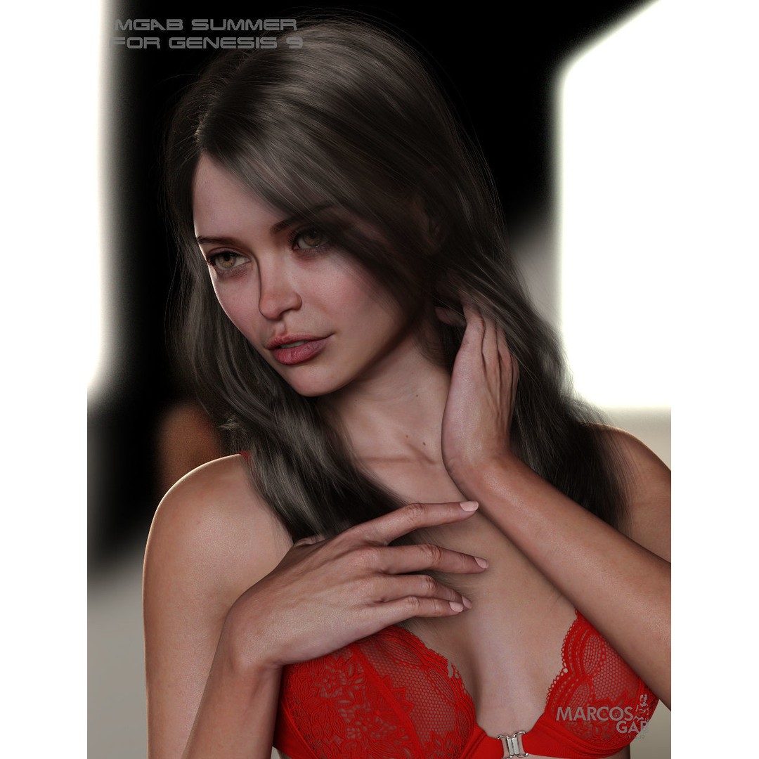 MGAB Summer 3D Model – Female Character for Genesis 9, Rigged, PBR - View 14