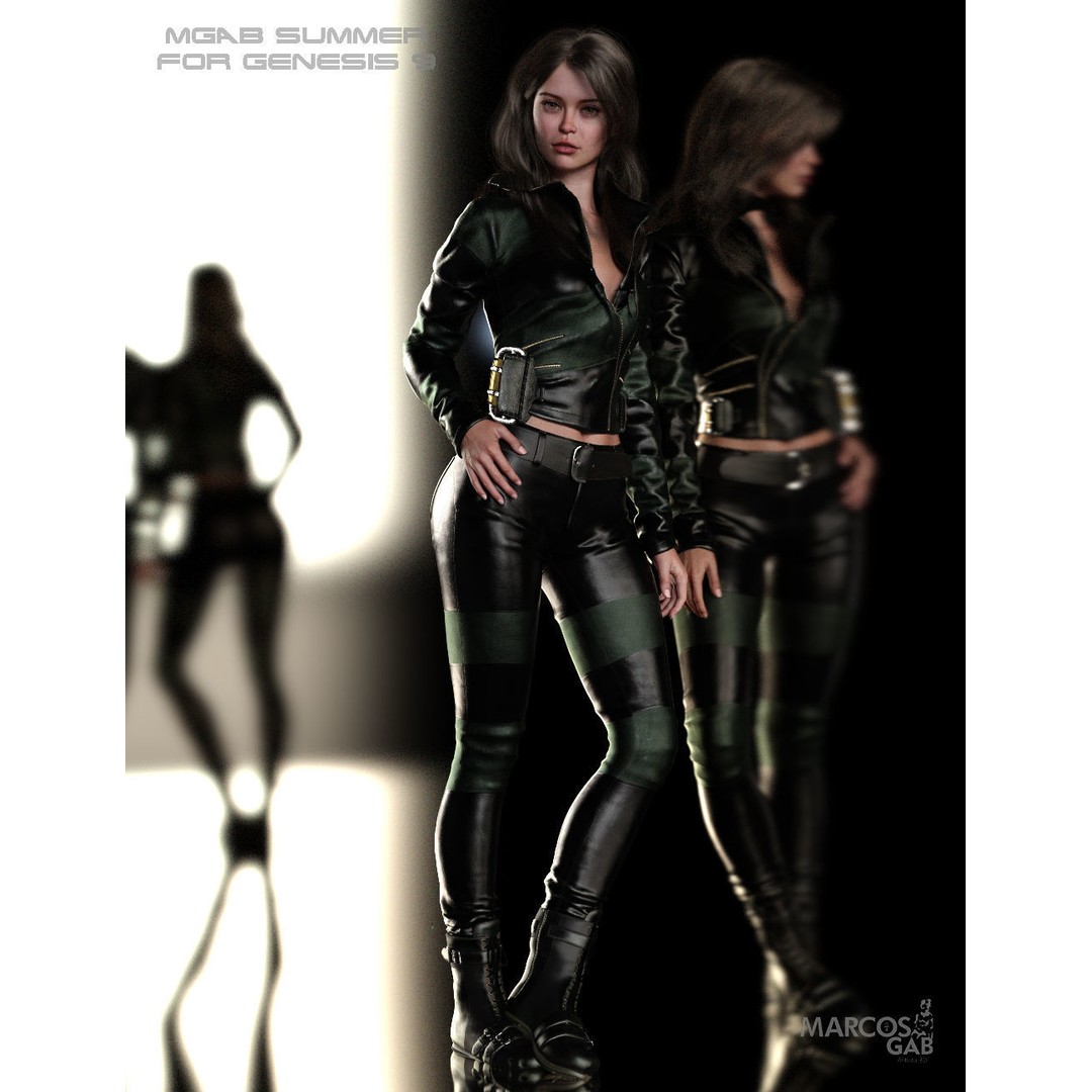 MGAB Summer 3D Model – Female Character for Genesis 9, Rigged, PBR - View 3