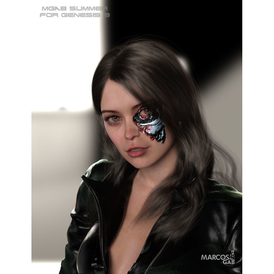 MGAB Summer 3D Model – Female Character for Genesis 9, Rigged, PBR - View 4