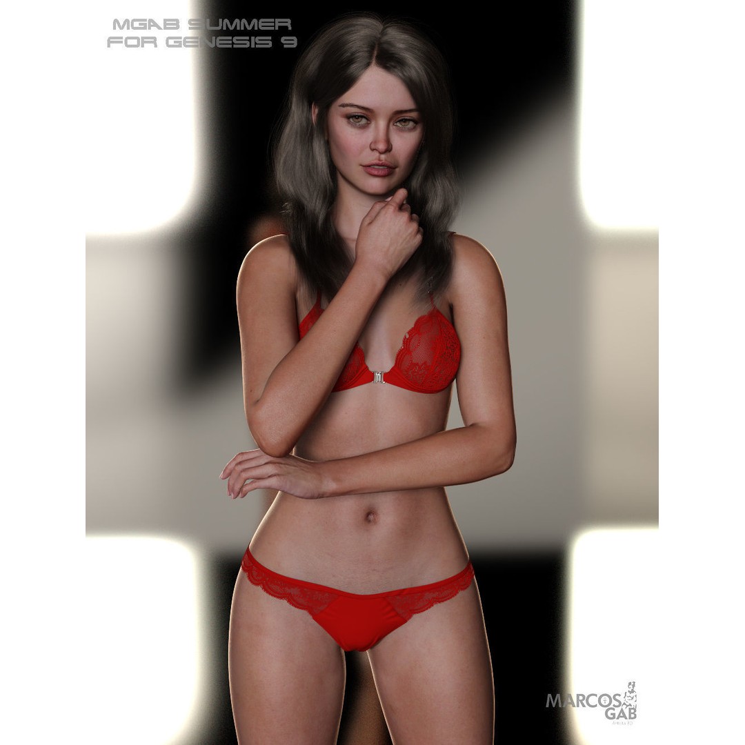 MGAB Summer 3D Model – Female Character for Genesis 9, Rigged, PBR - View 6
