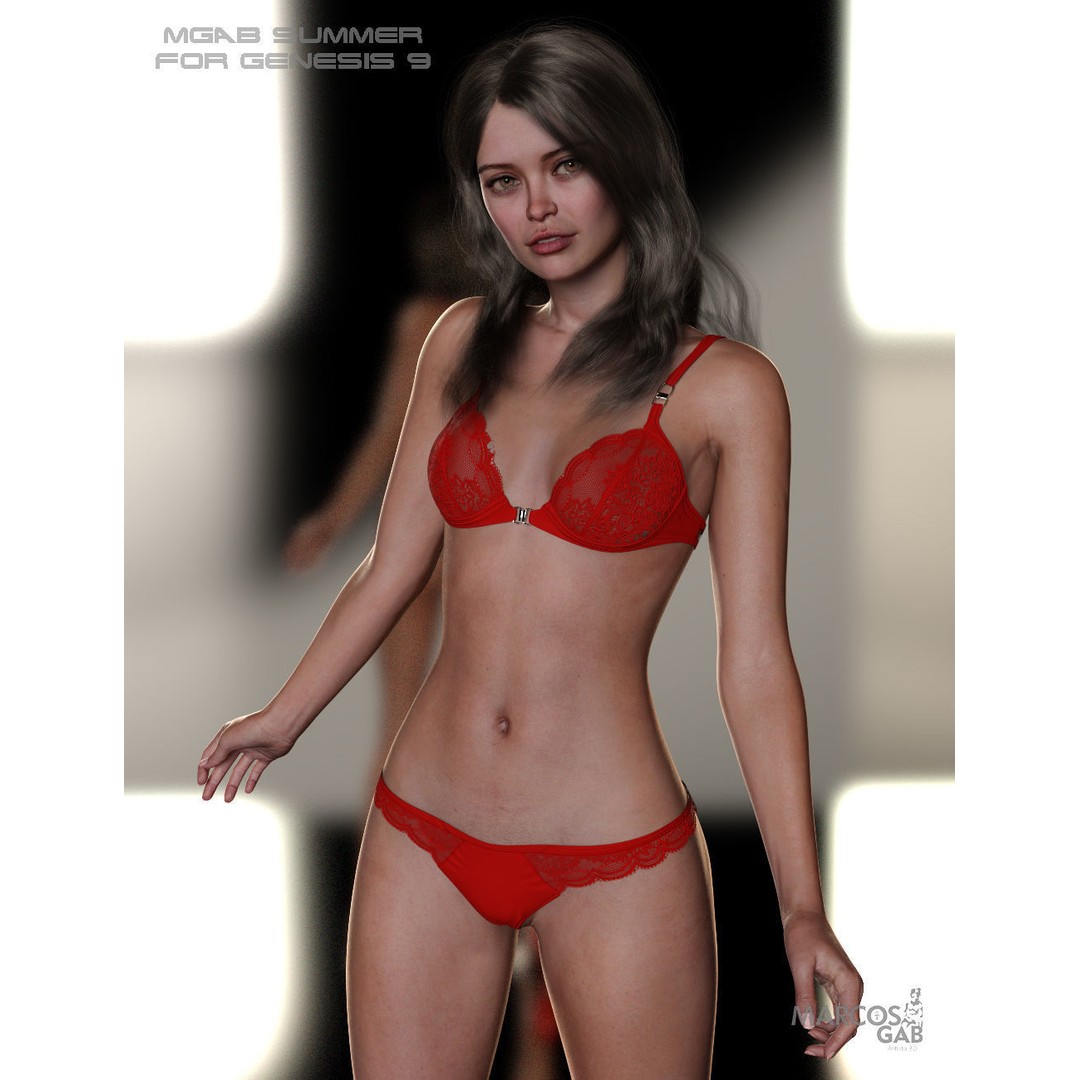 MGAB Summer 3D Model – Female Character for Genesis 9, Rigged, PBR - View 9