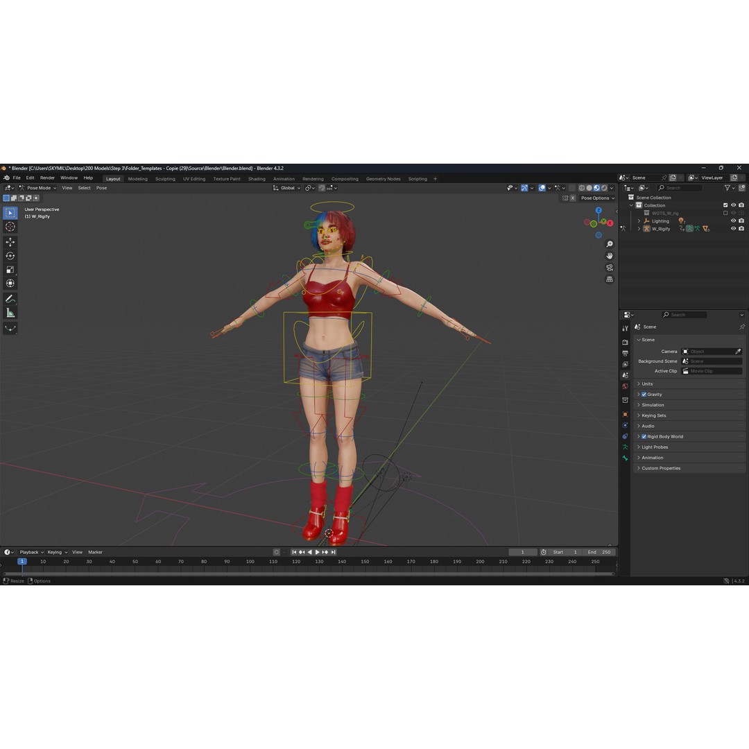 Teen Girl 3D Model – Crazy Realistic Low Poly Character, FBX - View 16