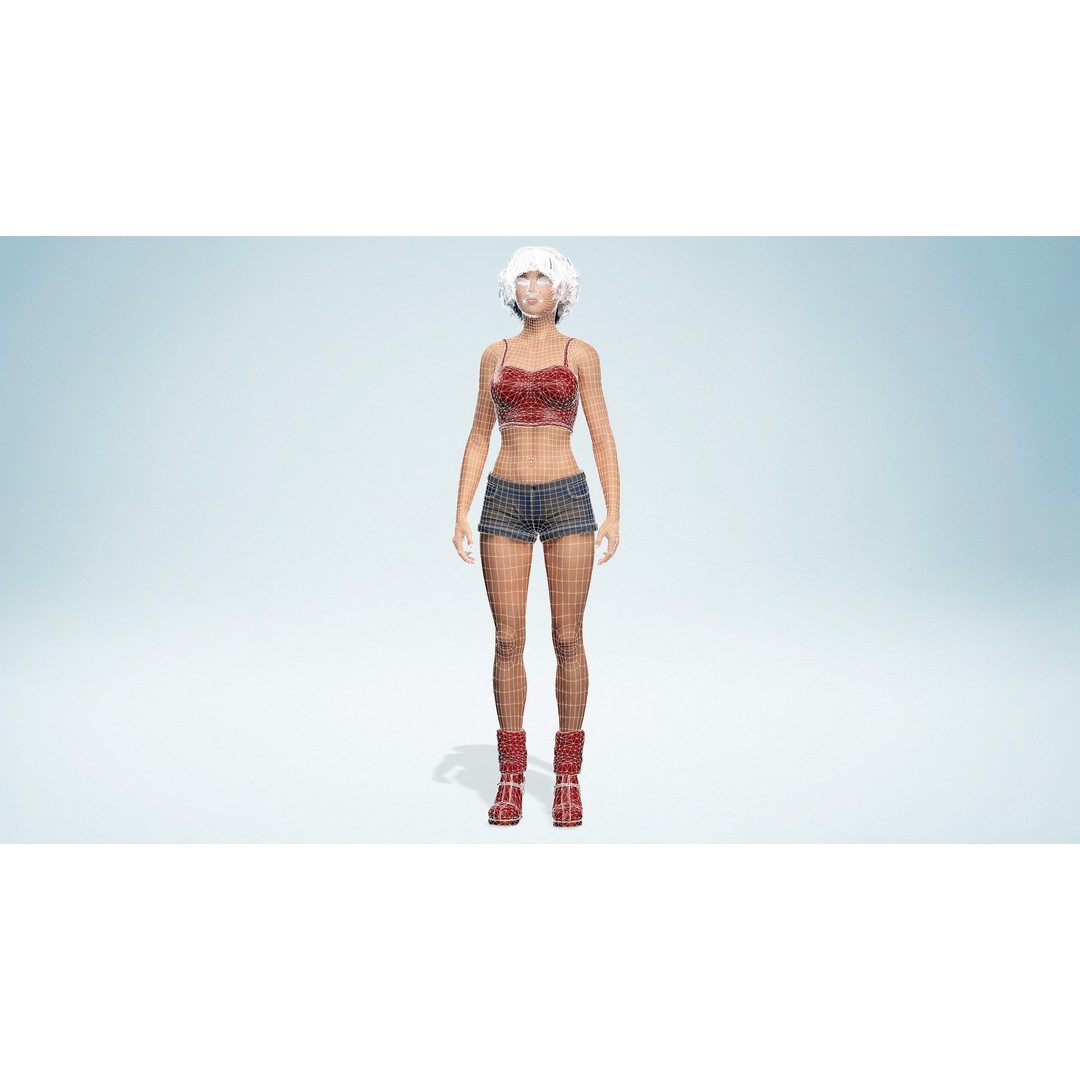 Teen Girl 3D Model – Crazy Realistic Low Poly Character, FBX - View 27