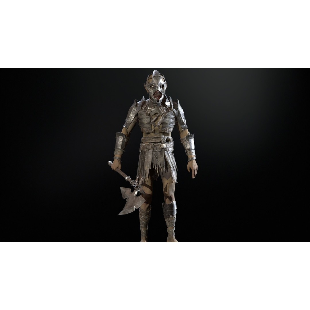 SkinnyOrc 3D Model – Low Poly Character with Animations, FBX - View 14