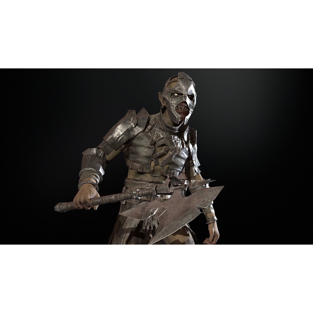 SkinnyOrc 3D Model – Low Poly Character with Animations, FBX - View 15