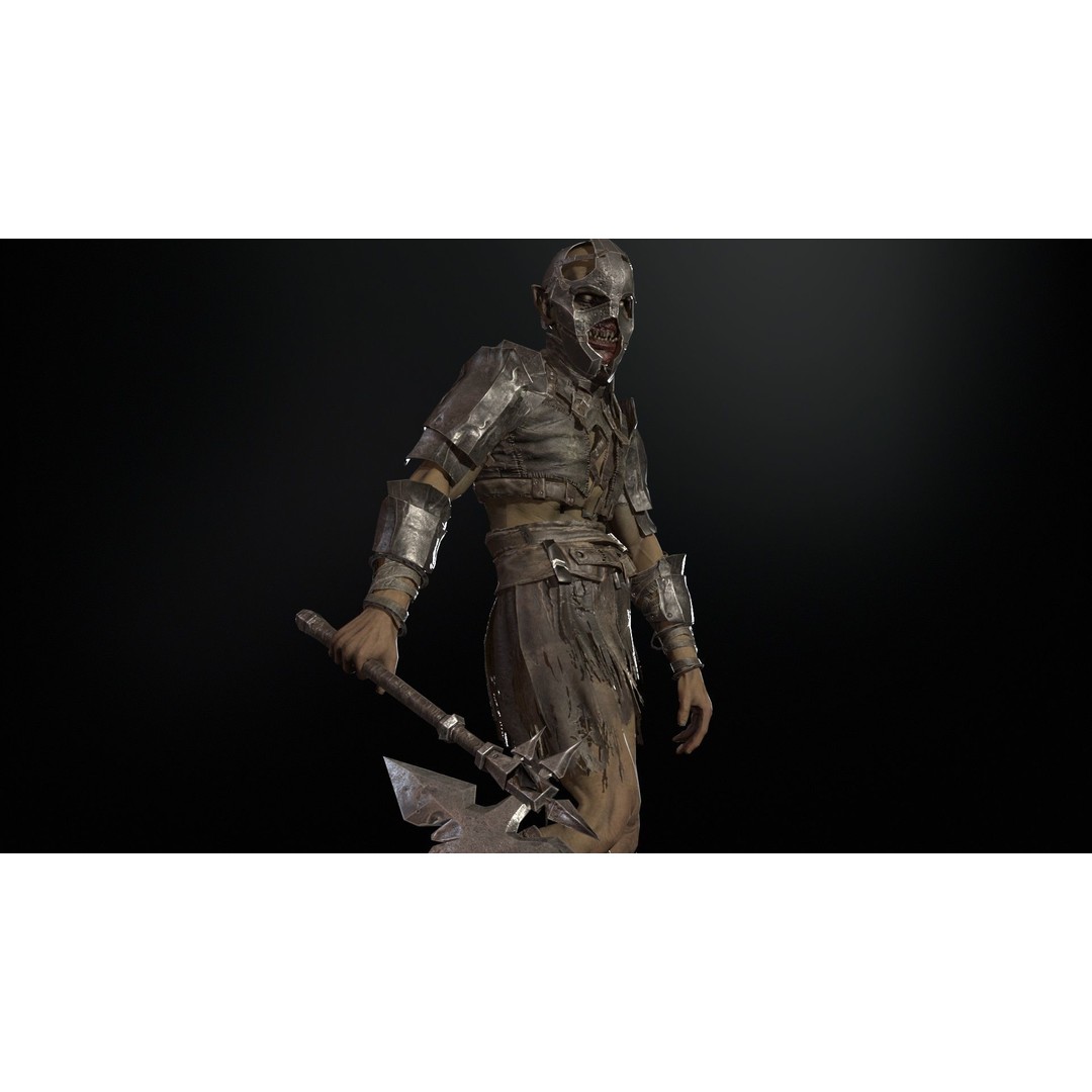 SkinnyOrc 3D Model – Low Poly Character with Animations, FBX - View 16