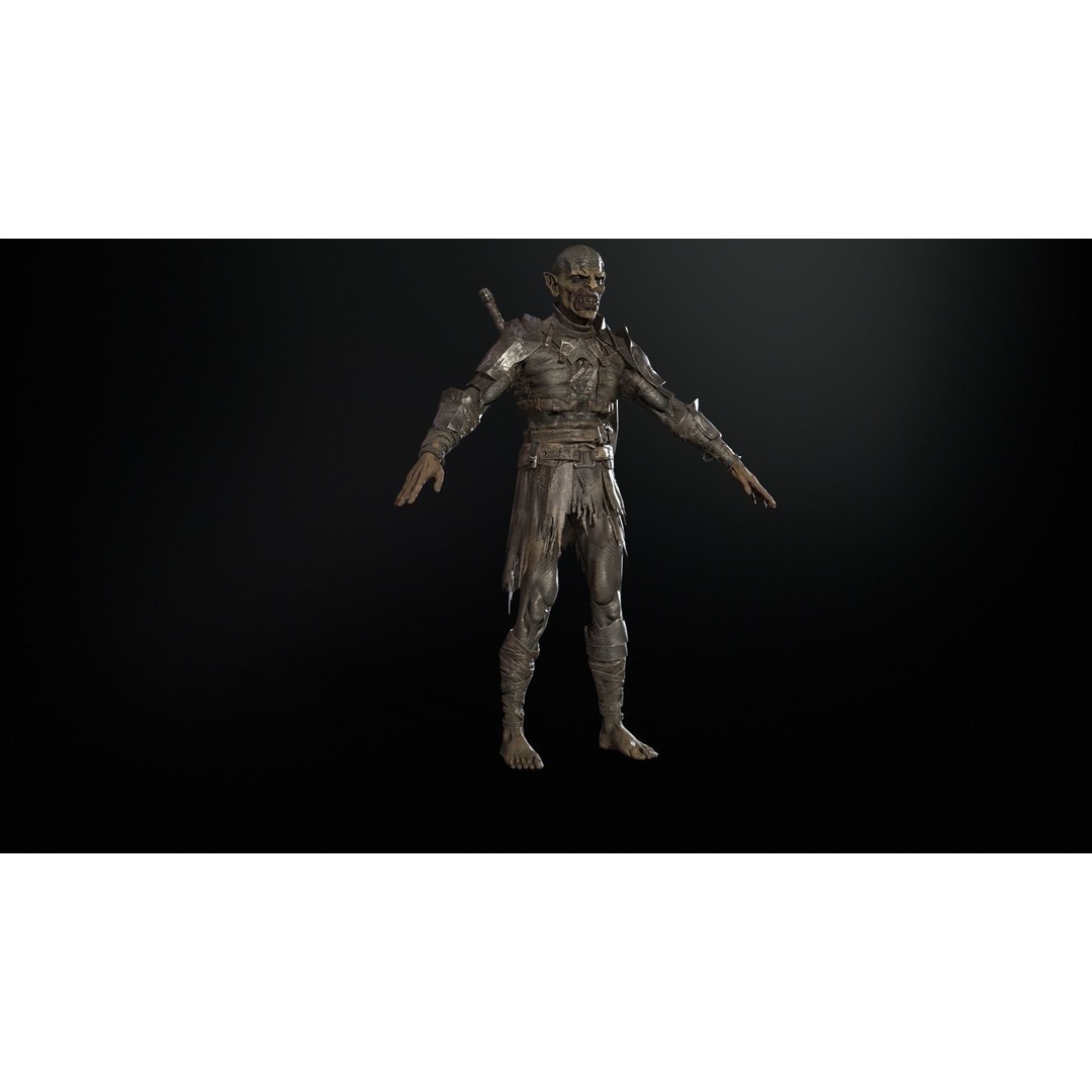 SkinnyOrc 3D Model – Low Poly Character with Animations, FBX - View 20