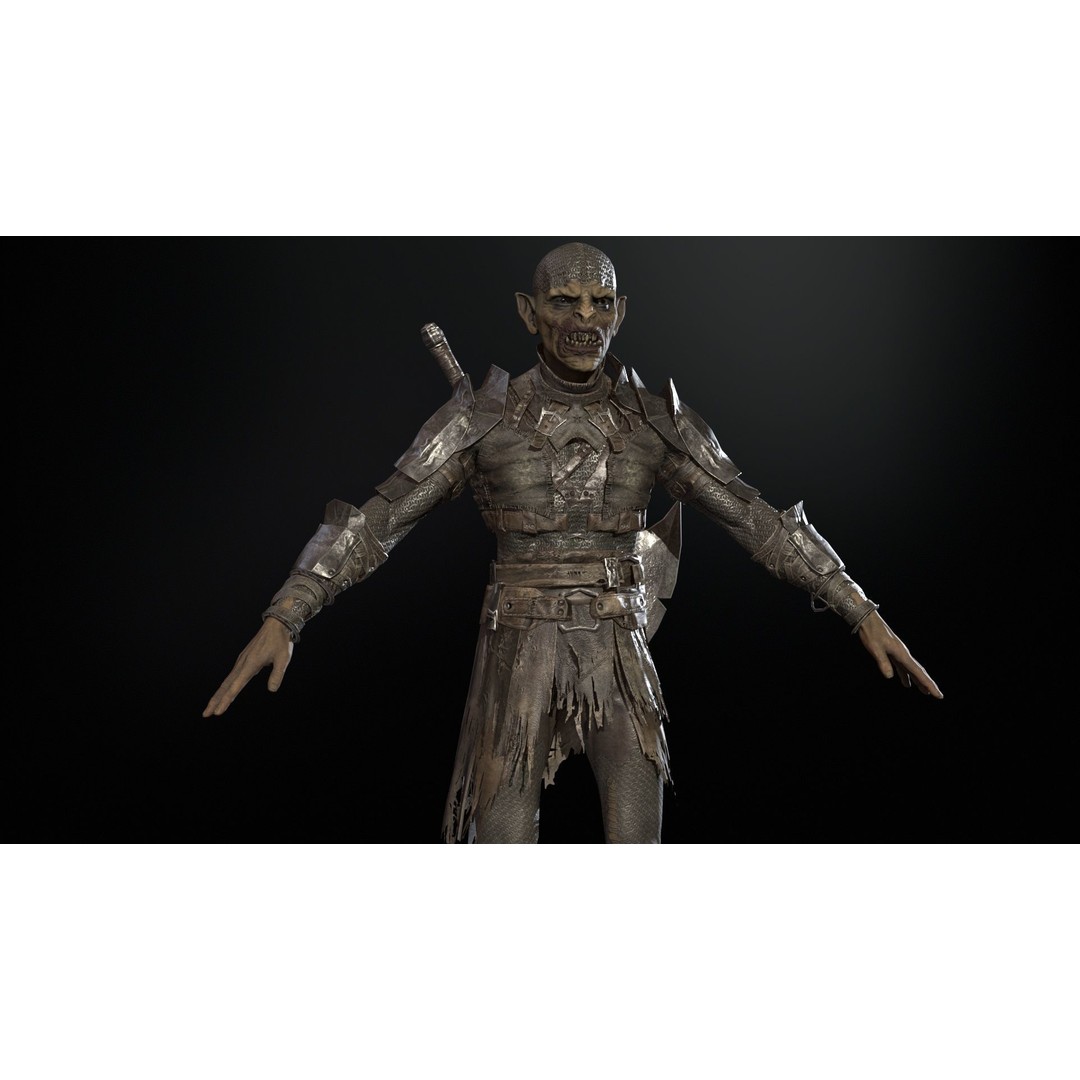 SkinnyOrc 3D Model – Low Poly Character with Animations, FBX - View 21