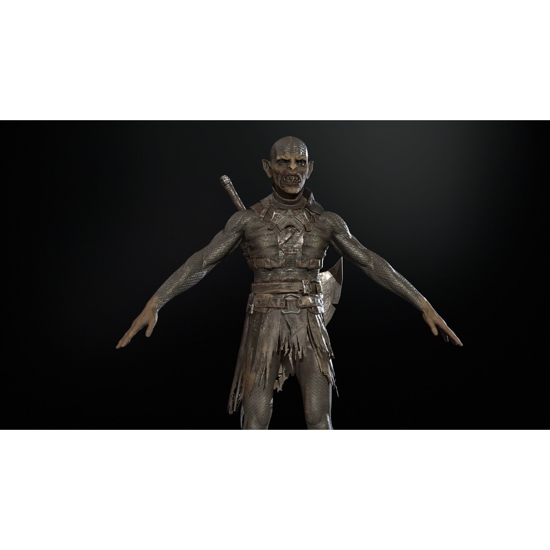 SkinnyOrc 3D Model – Low Poly Character with Animations, FBX - View 22