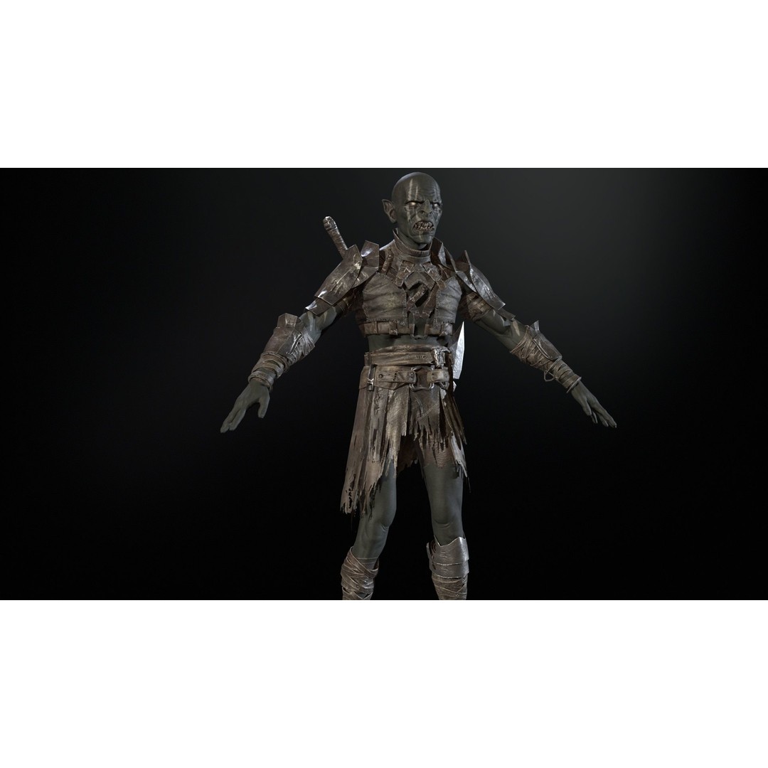 SkinnyOrc 3D Model – Low Poly Character with Animations, FBX - View 23