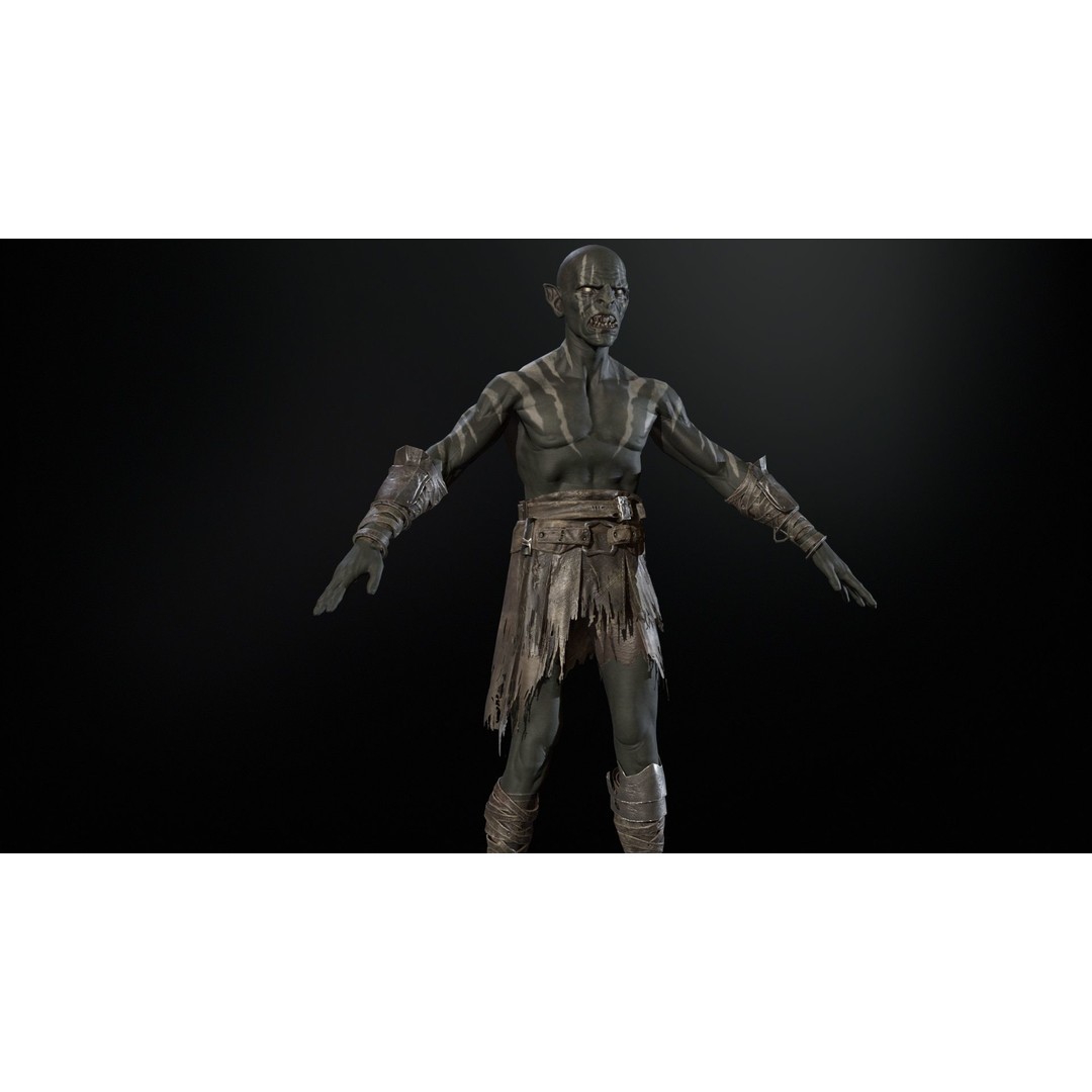 SkinnyOrc 3D Model – Low Poly Character with Animations, FBX - View 24