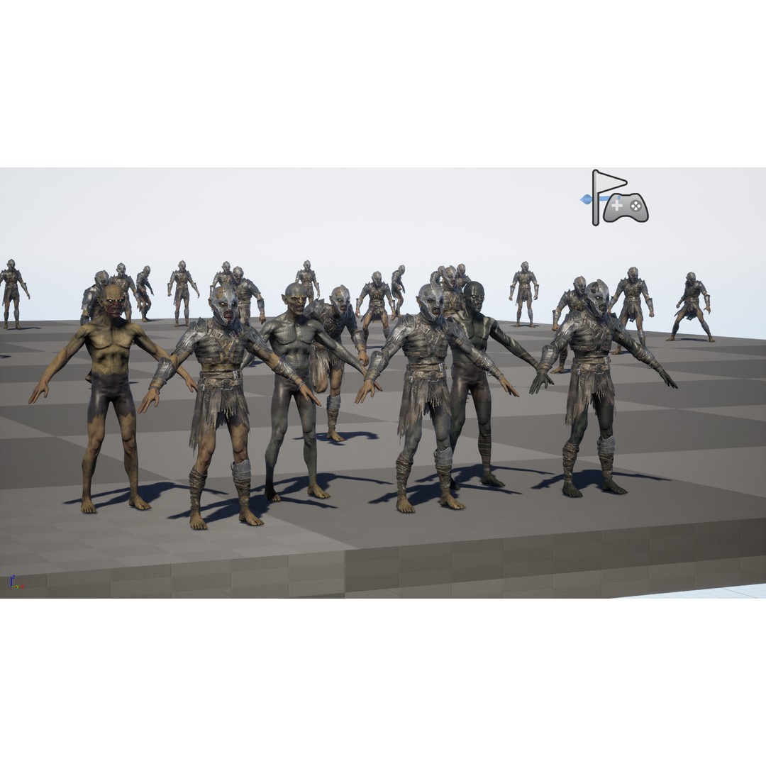 SkinnyOrc 3D Model – Low Poly Character with Animations, FBX - View 34