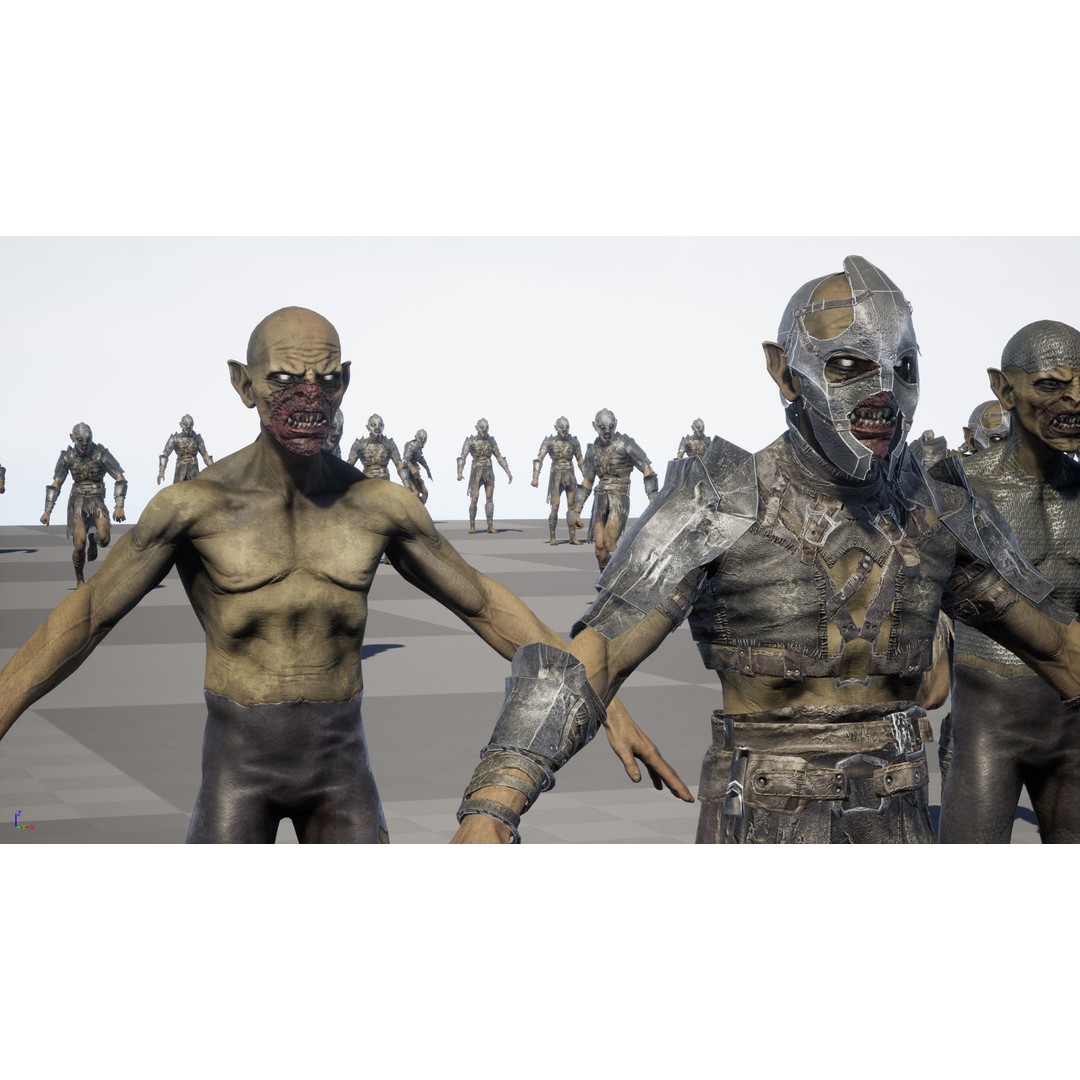 SkinnyOrc 3D Model – Low Poly Character with Animations, FBX - View 35