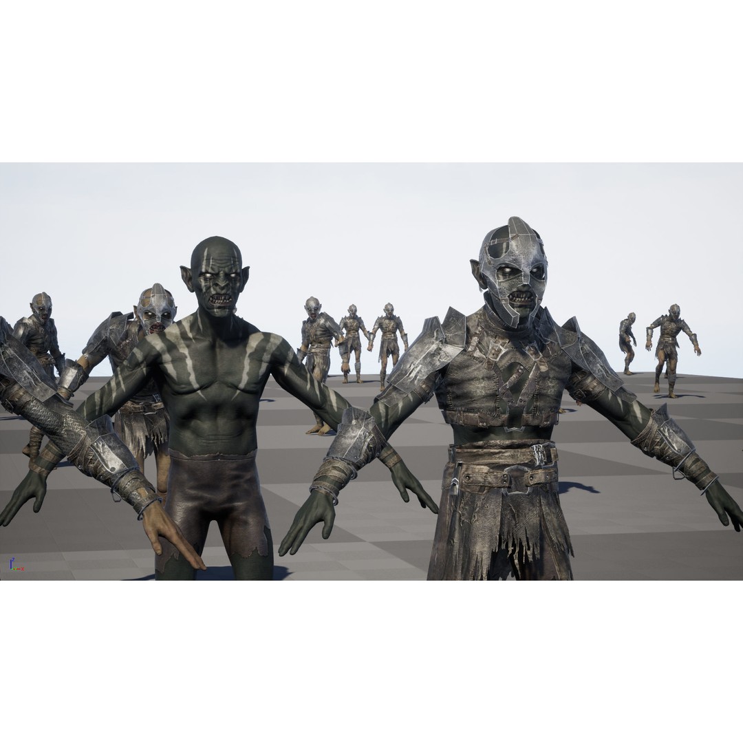 SkinnyOrc 3D Model – Low Poly Character with Animations, FBX - View 36