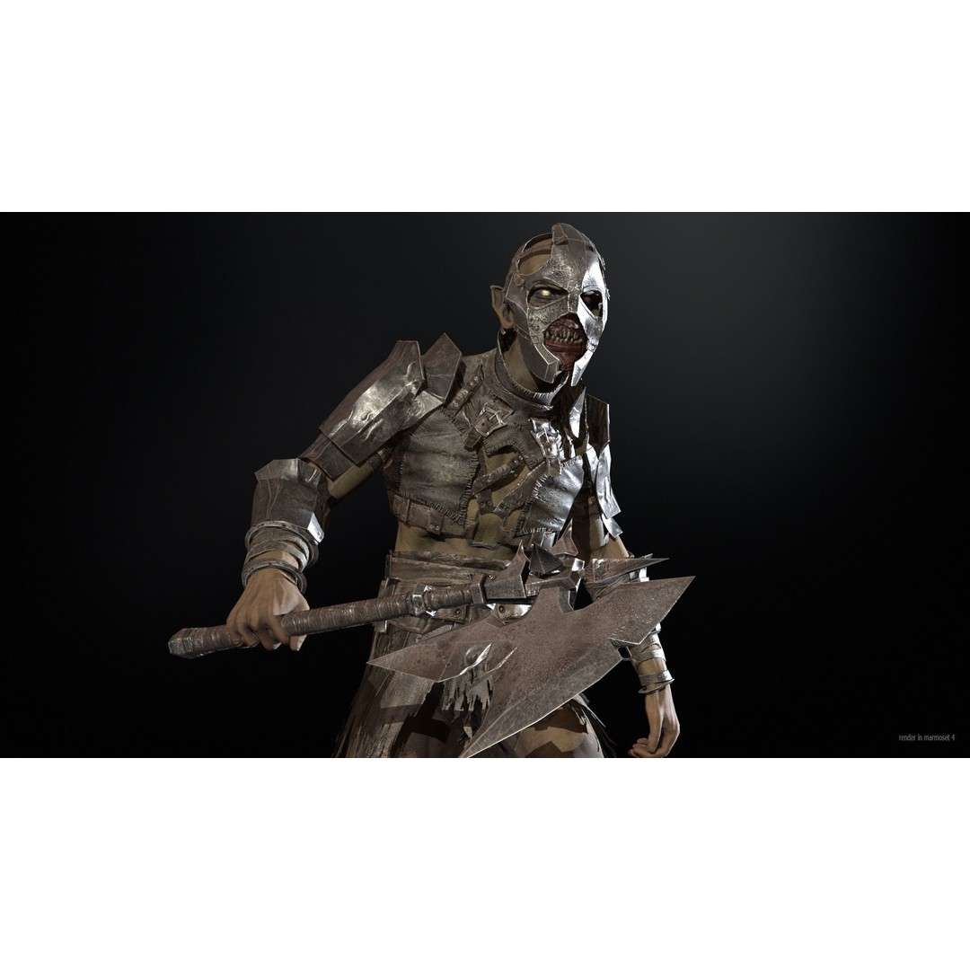 SkinnyOrc 3D Model – Low Poly Character with Animations, FBX - View 6