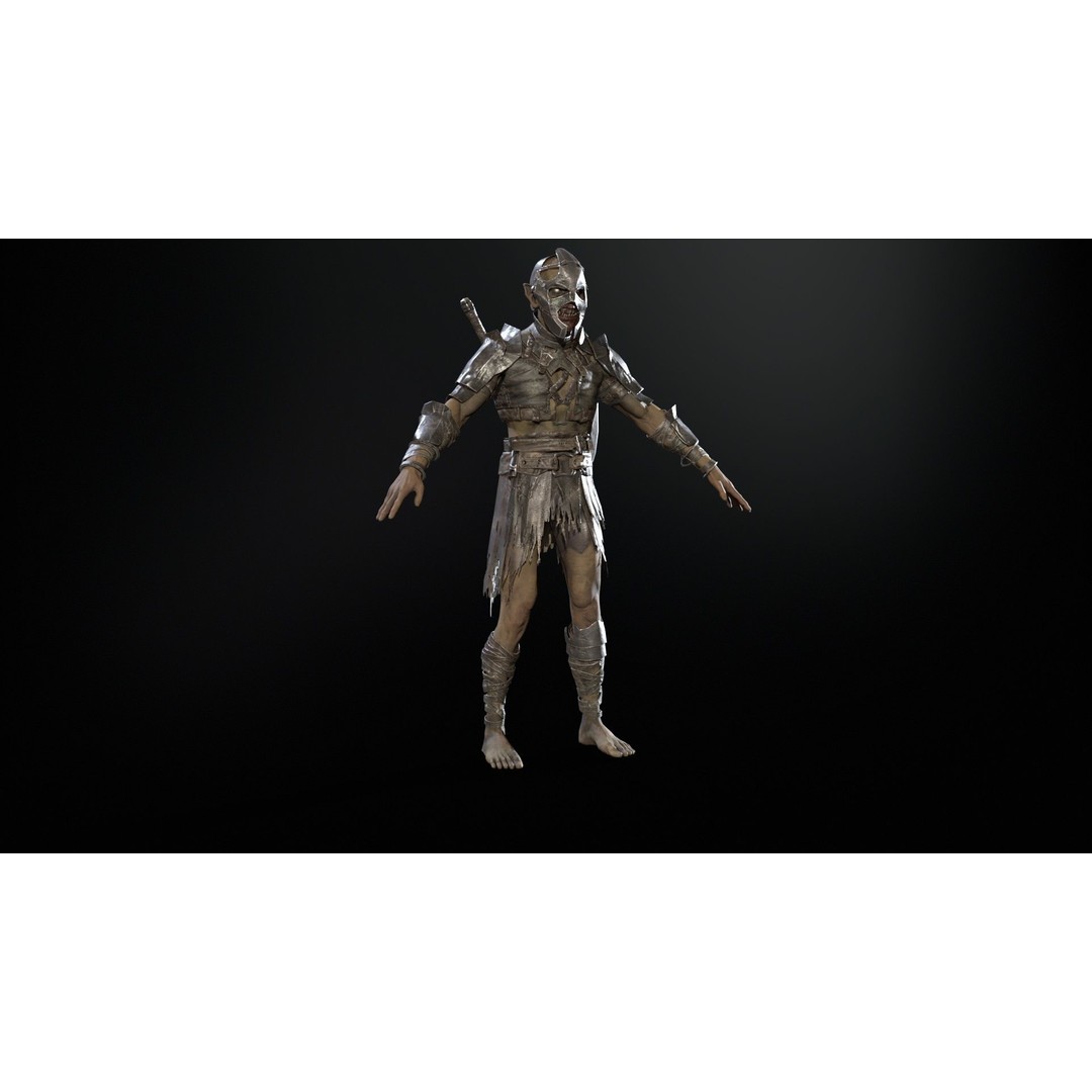 SkinnyOrc 3D Model – Low Poly Character with Animations, FBX - View 7