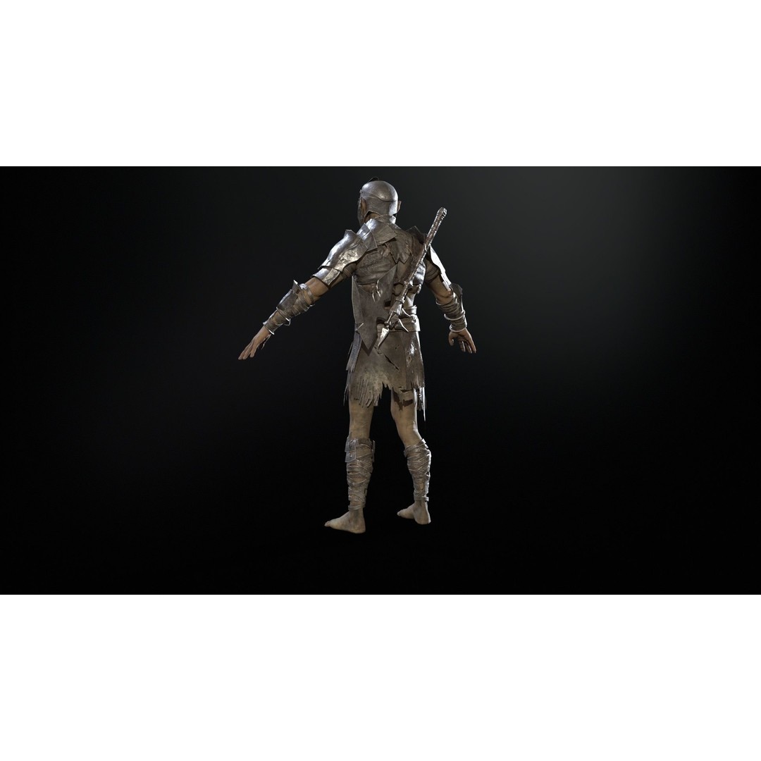 SkinnyOrc 3D Model – Low Poly Character with Animations, FBX - View 8