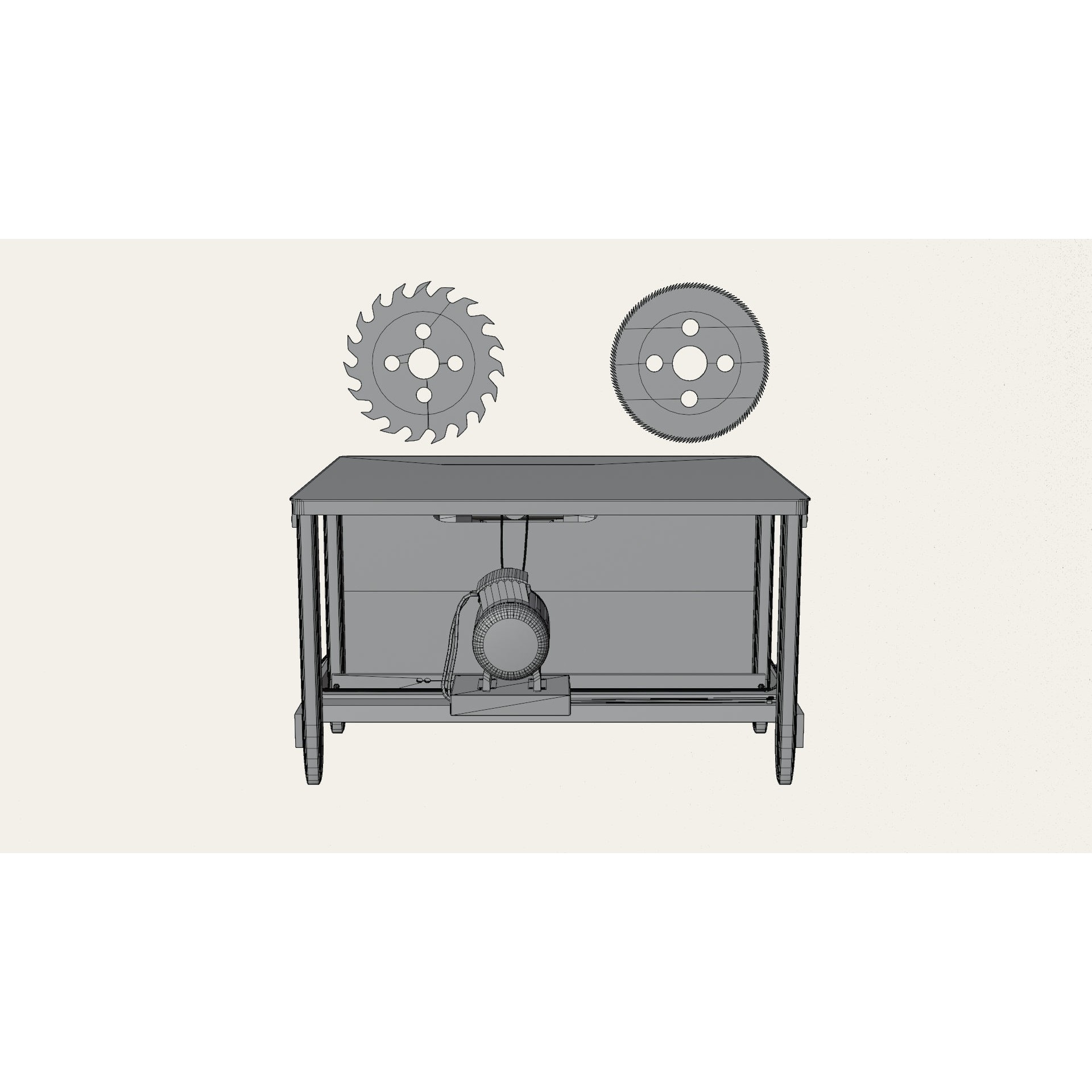 Table Saw - Low-Poly Game-Ready 3D Model - View 4