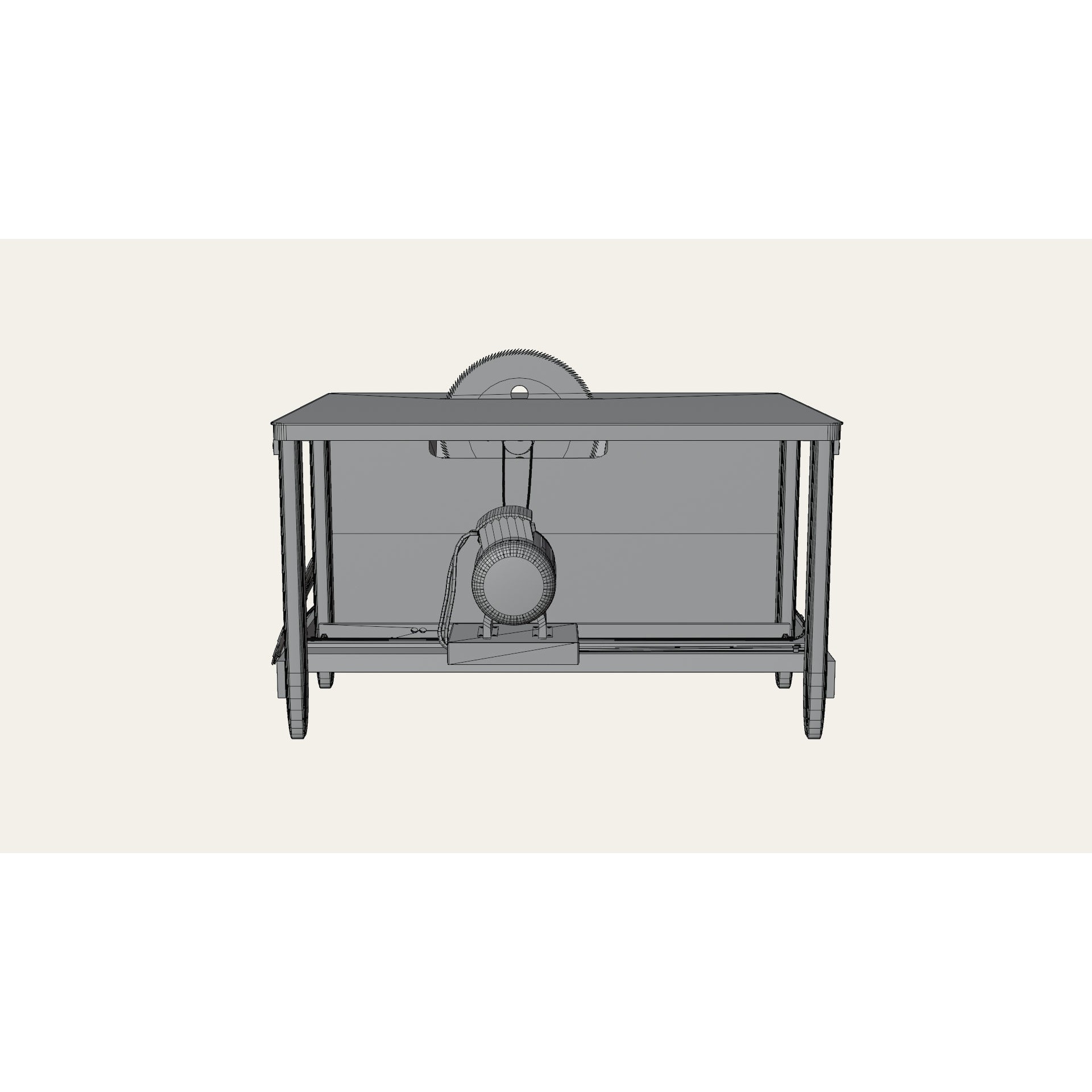 Table Saw - Low-Poly Game-Ready 3D Model - View 6