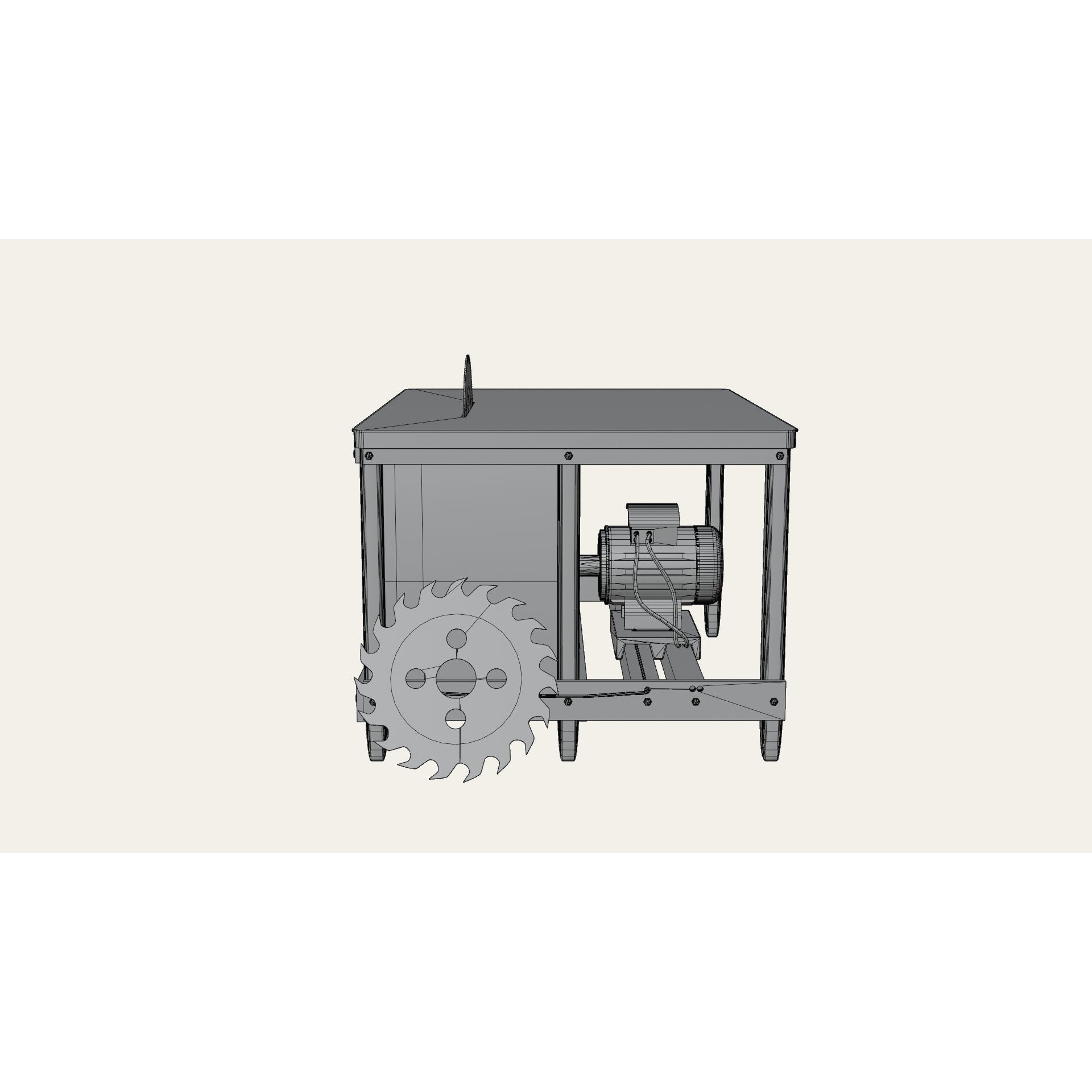 Table Saw - Low-Poly Game-Ready 3D Model - View 8