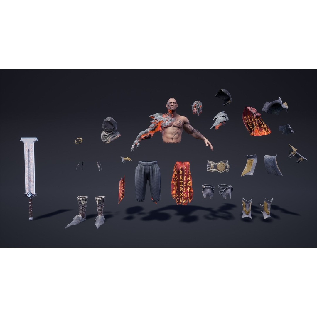 Demonic Warrior 3D Model – Low Poly RPG Character, FBX, Rigged