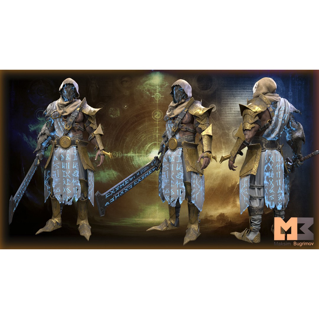 Demonic Warrior 3D Model – Low Poly RPG Character, FBX, Rigged - View 5