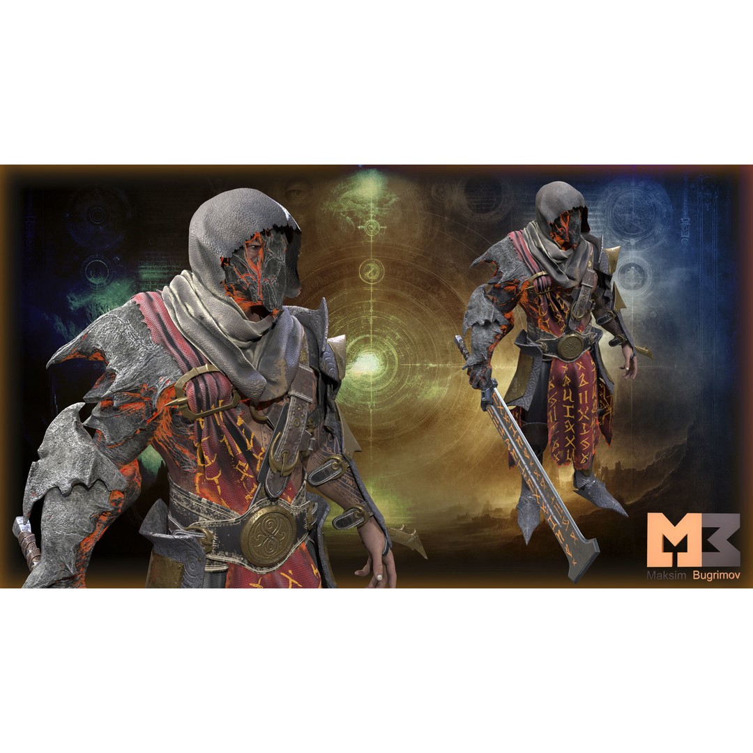 Demonic Warrior 3D Model – Low Poly RPG Character, FBX, Rigged - View 6