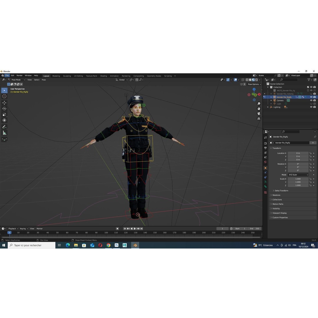 Realistic Female Police Officer 3D Model – Low Poly Rigged Character, FBX - View 14