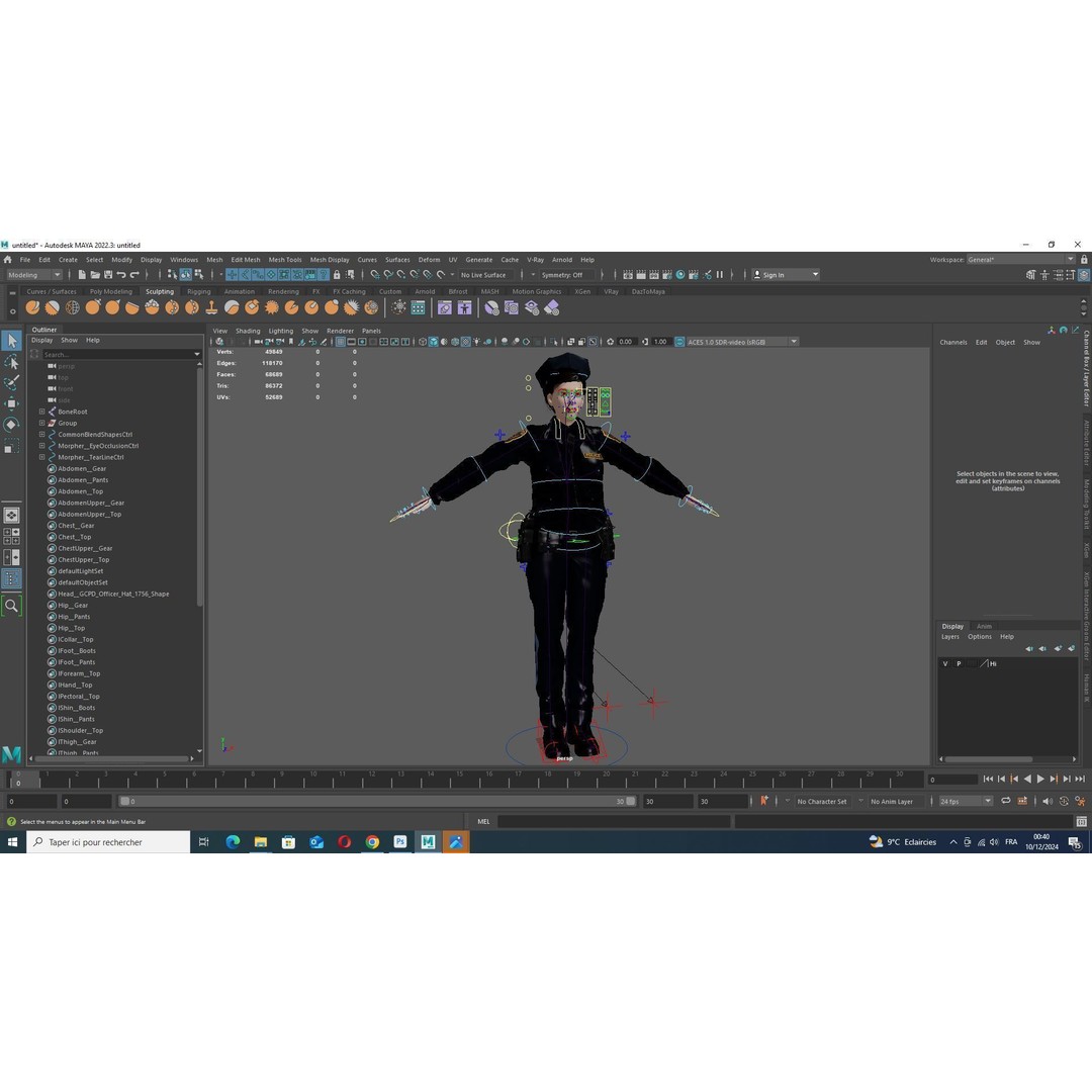 Realistic Female Police Officer 3D Model – Low Poly Rigged Character, FBX - View 16