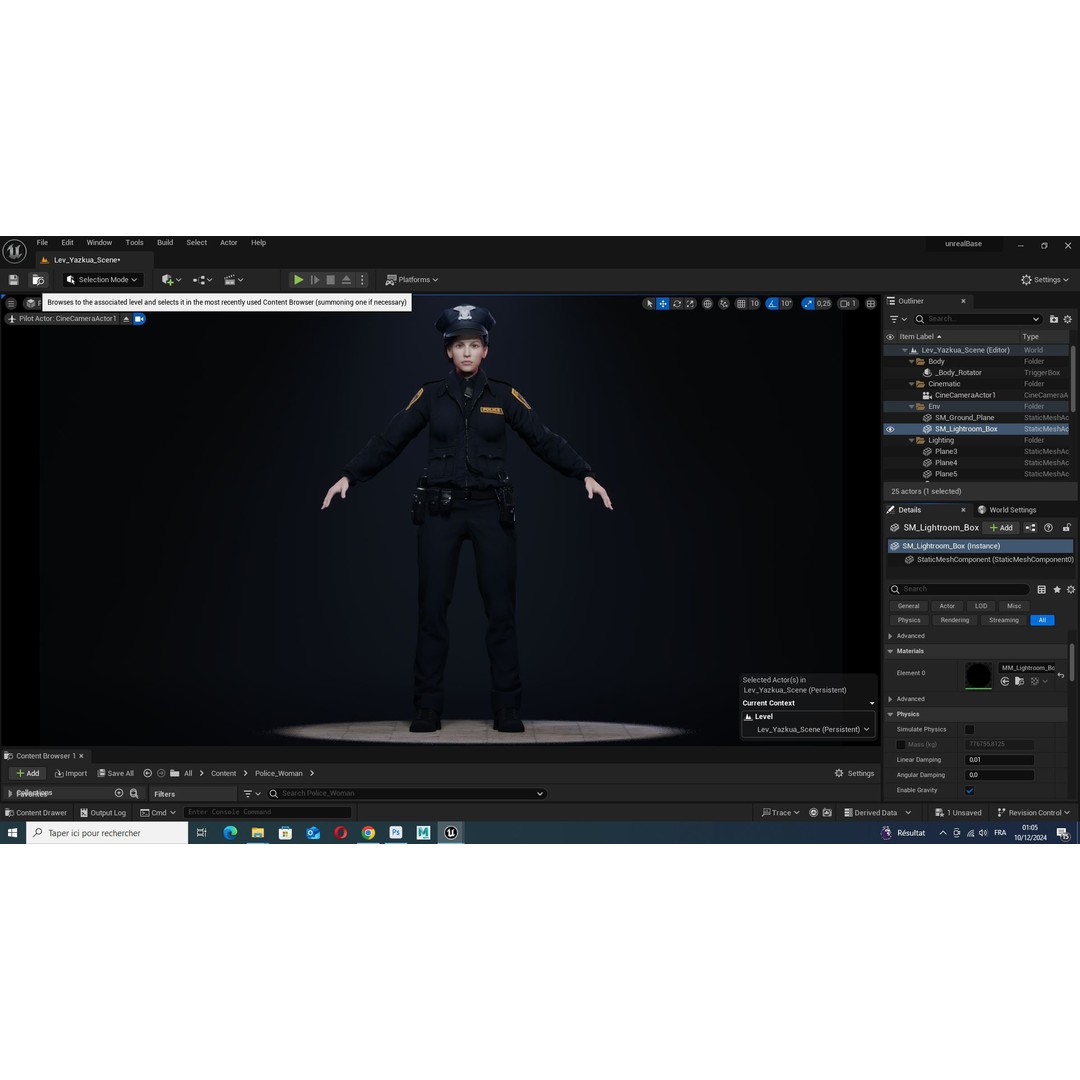 Realistic Female Police Officer 3D Model – Low Poly Rigged Character, FBX - View 17