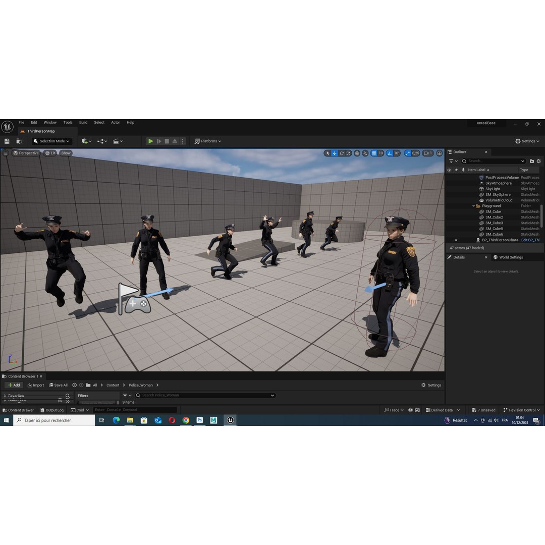 Realistic Female Police Officer 3D Model – Low Poly Rigged Character, FBX - View 20