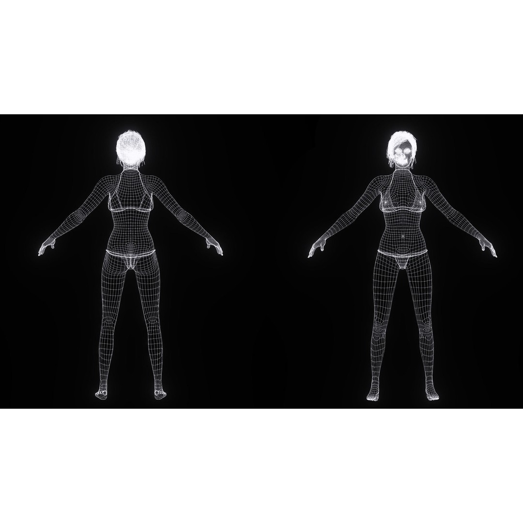 Realistic Female Police Officer 3D Model – Low Poly Rigged Character, FBX - View 9