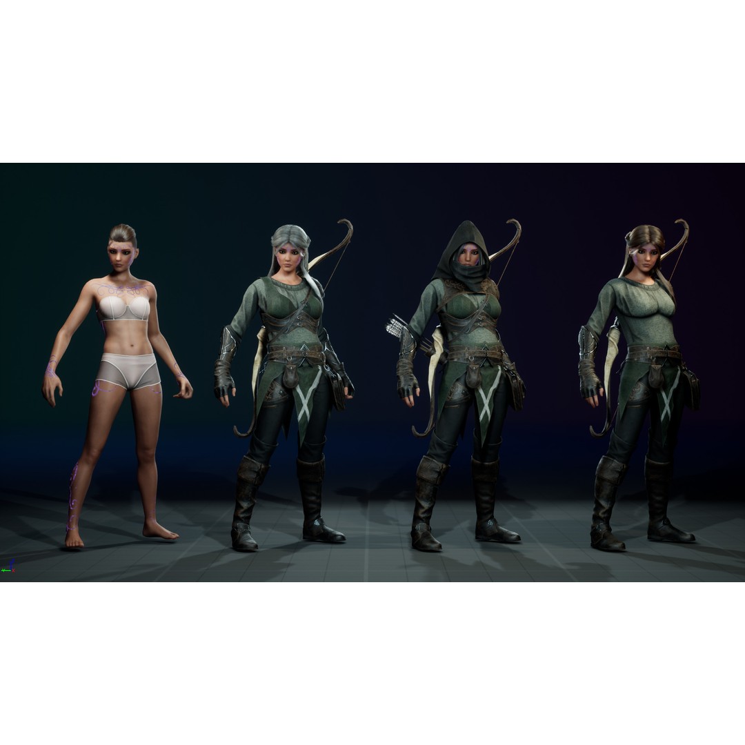 Archer 3D Model – Game Ready Character, Rigged for Unreal & Unity - View 11