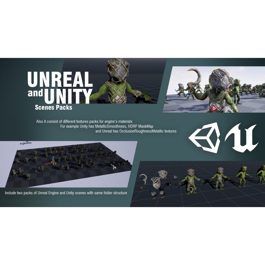 Alien Toads 3D Model – Low Poly Game Ready Characters, FBX