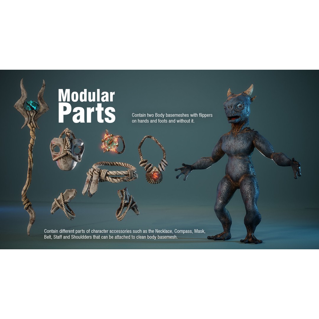 Alien Toads 3D Model – Low Poly Game Ready Characters, FBX - View 10