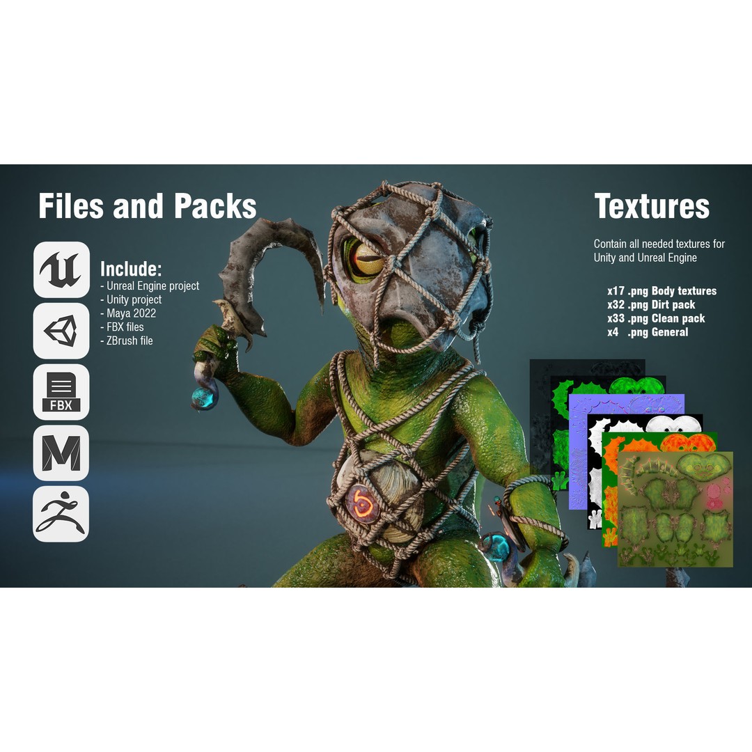 Alien Toads 3D Model – Low Poly Game Ready Characters, FBX - View 13